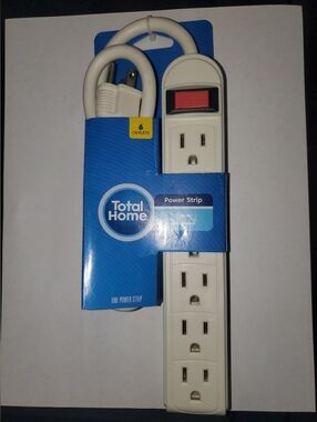 Total Home White Power Strip with 6 Outlets